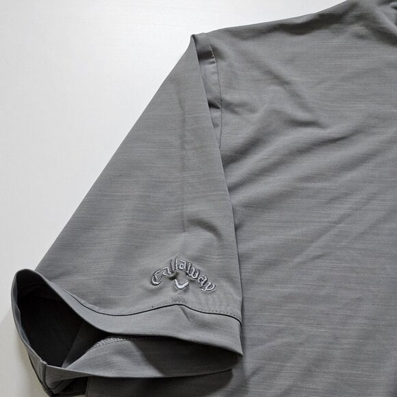 Callaway Polo Shirt Mens XL Gray Buttons Performance SS Subaru Logo Opti Dri - Picture 10 of 16